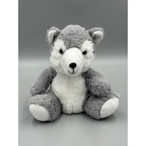 Naturally Kids Husky Dog Wolf Plush 8" Stuffed Animal Gray White